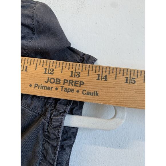 MUDD Women’s Vest Utility Full Zip Snap Hooded Cargo Washed Gray Size Medium - Picture 3 of 7